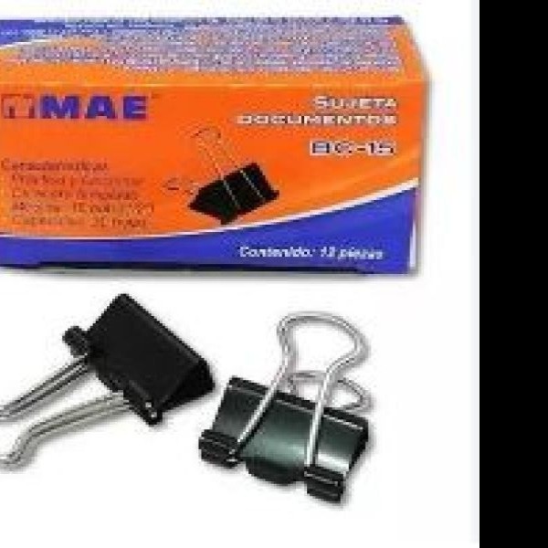 CLIPS SUJETA DOCUMENTOS MAE MINI CAJA C12 PZAS BC-15